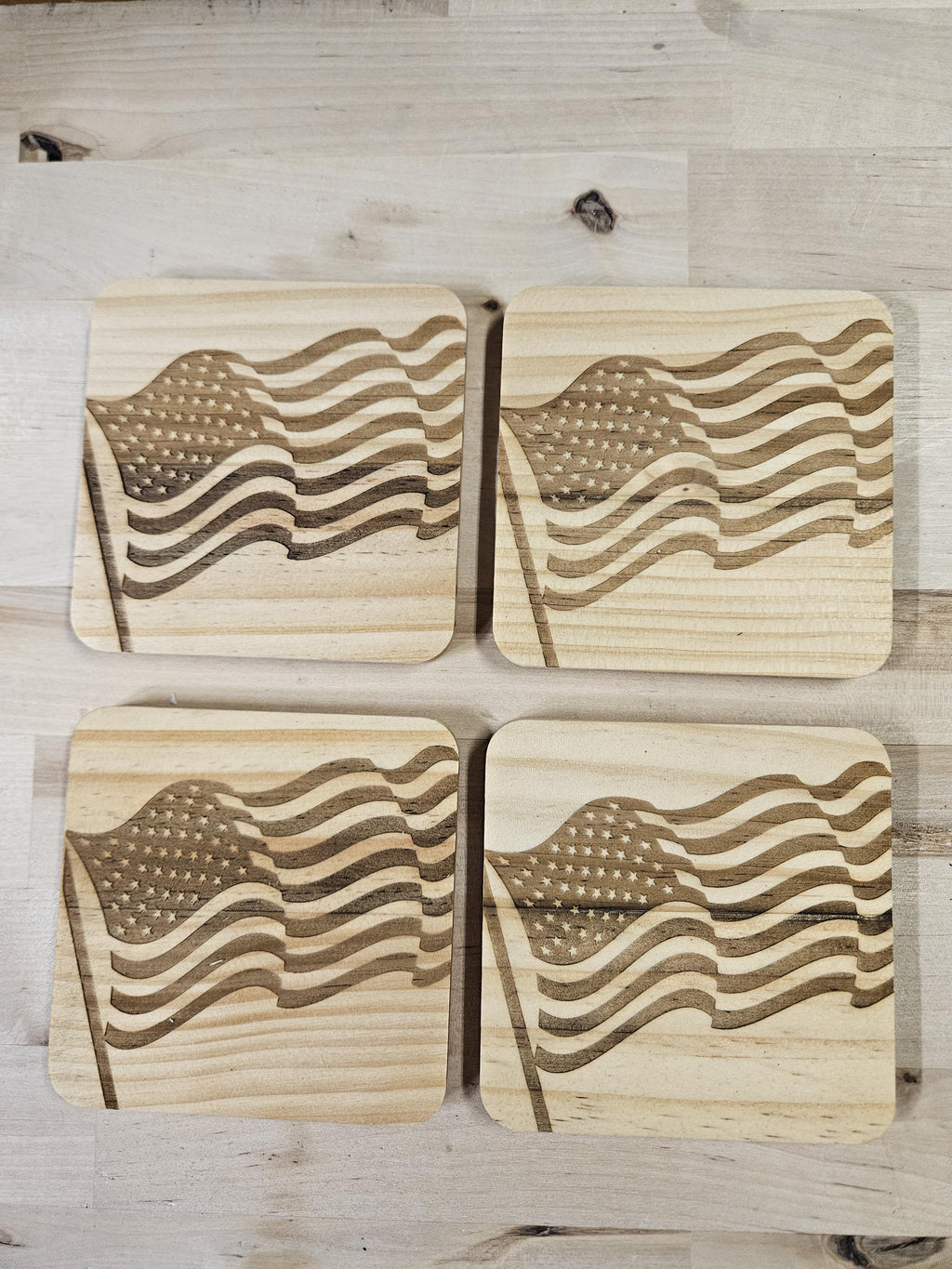 Custom Wooden Coasters – Laser Engraved Drink Coasters – Rustic Barware Home Décor