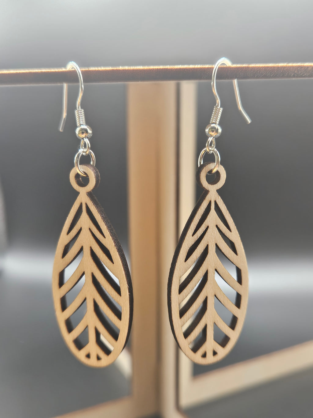 Custom Wooden Earrings Personalized Laser Cut Lightweight Handmade Jewelry Gift for Her