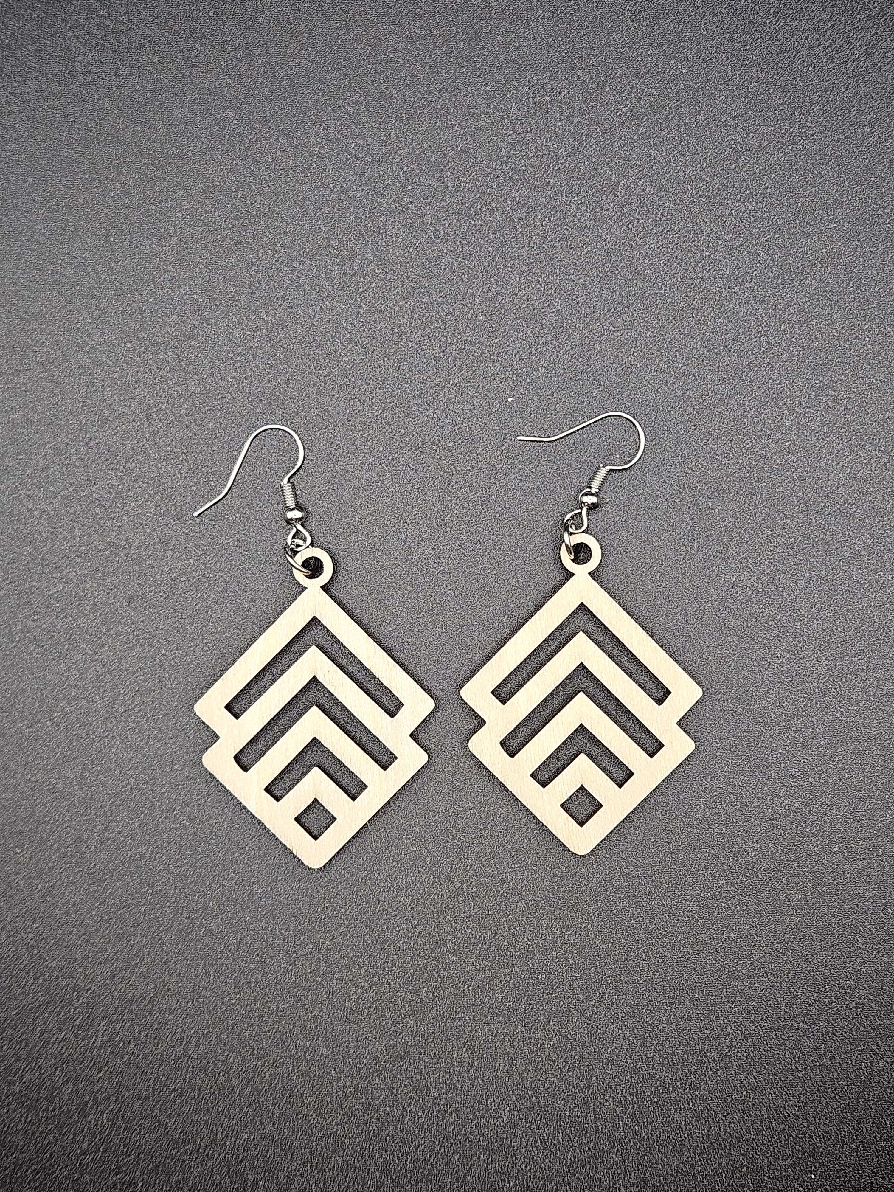 Custom Wooden Earrings Personalized Laser Cut Lightweight Handmade Jewelry Gift for Her
