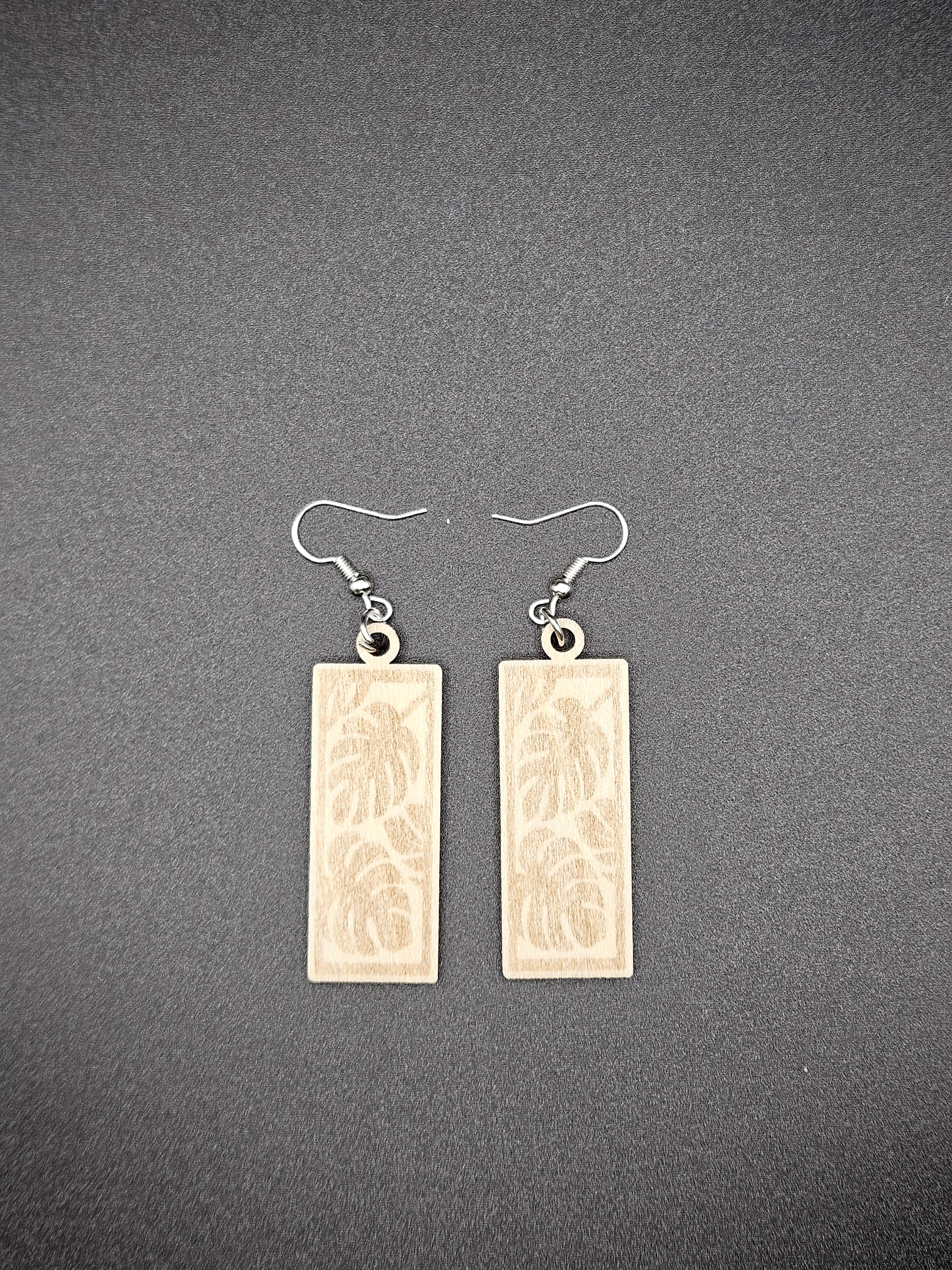 Custom Wooden Earrings Personalized Laser Cut Lightweight Handmade Jewelry Gift for Her
