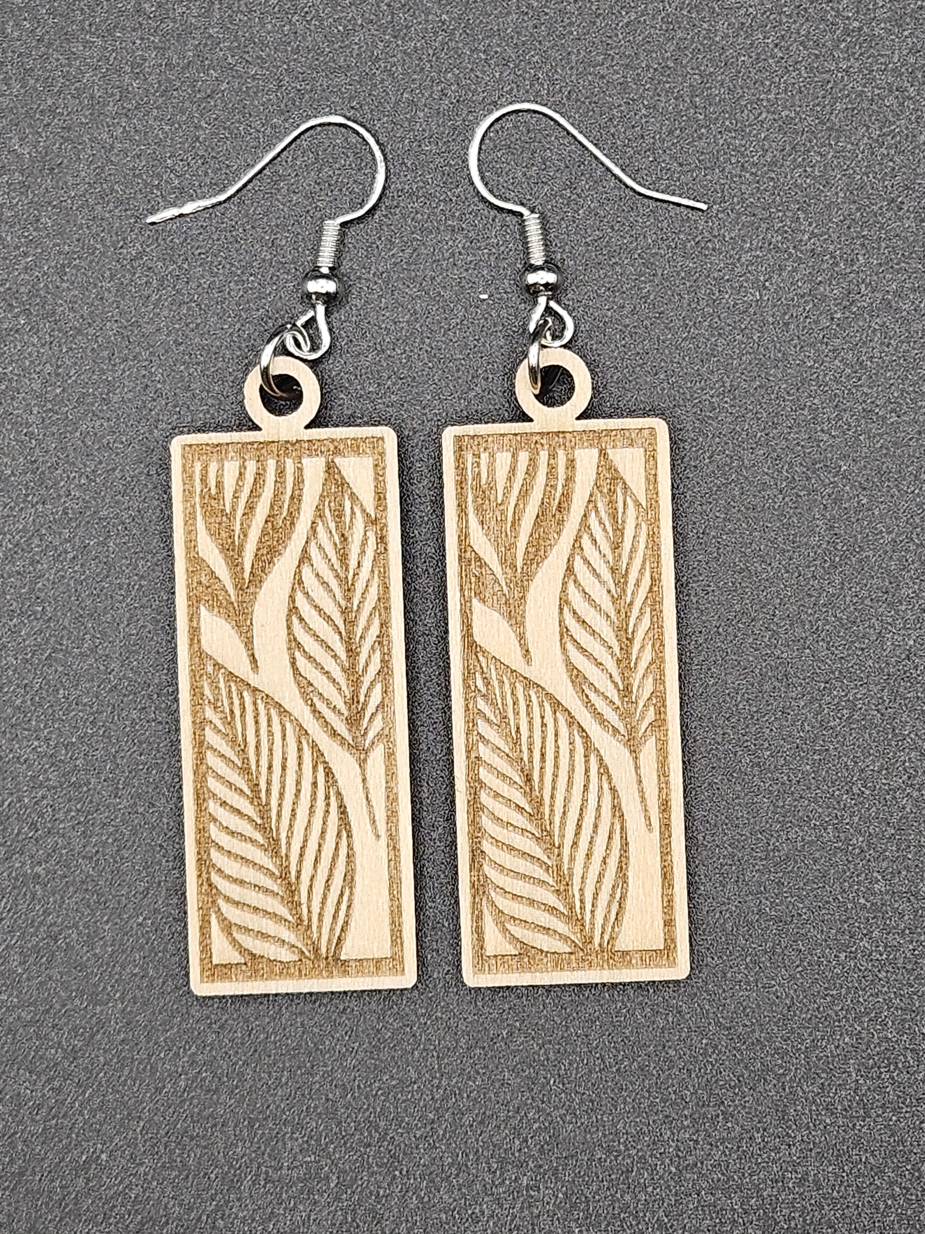 Custom Wooden Earrings Personalized Laser Cut Lightweight Handmade Jewelry Gift for Her