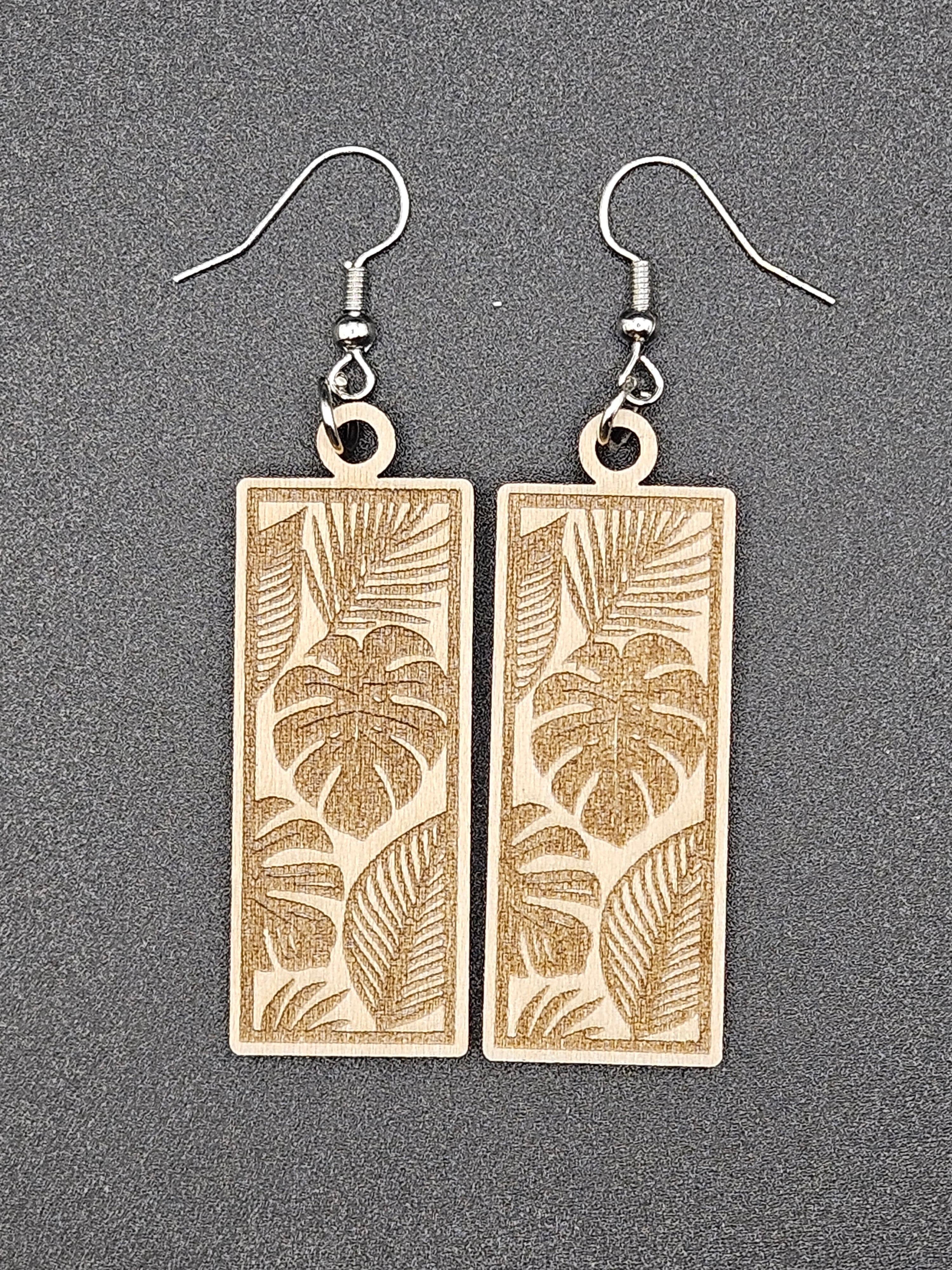 Custom Wooden Earrings Personalized Laser Cut Lightweight Handmade Jewelry Gift for Her