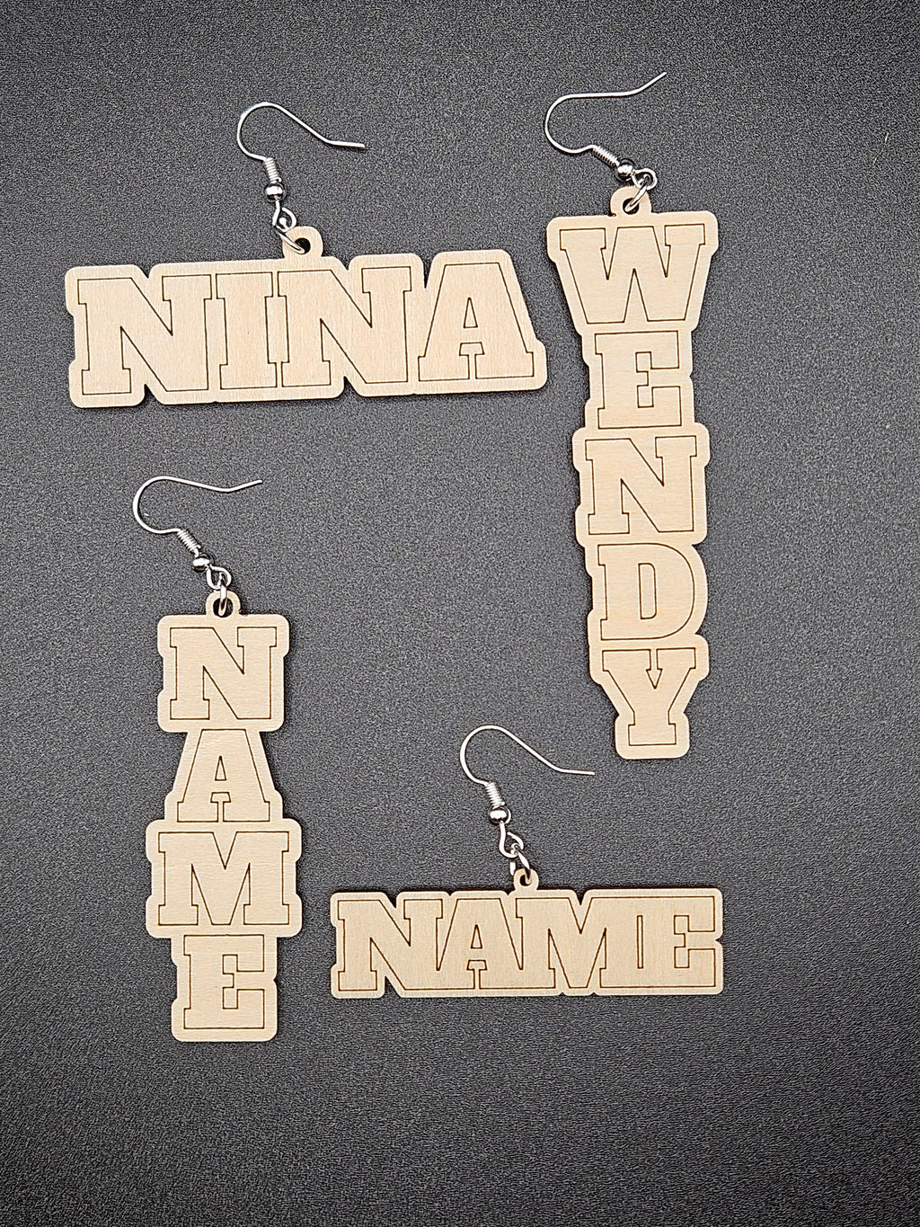 Custom Wooden Earrings Personalized Laser Cut Lightweight Handmade Jewelry Gift for Her