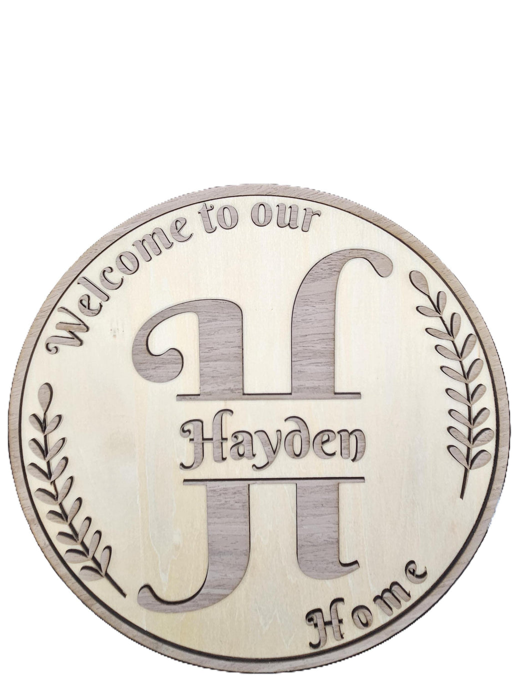 Custom Round Wooden Sign – Basswood Walnut Laser Engraved Wall Art