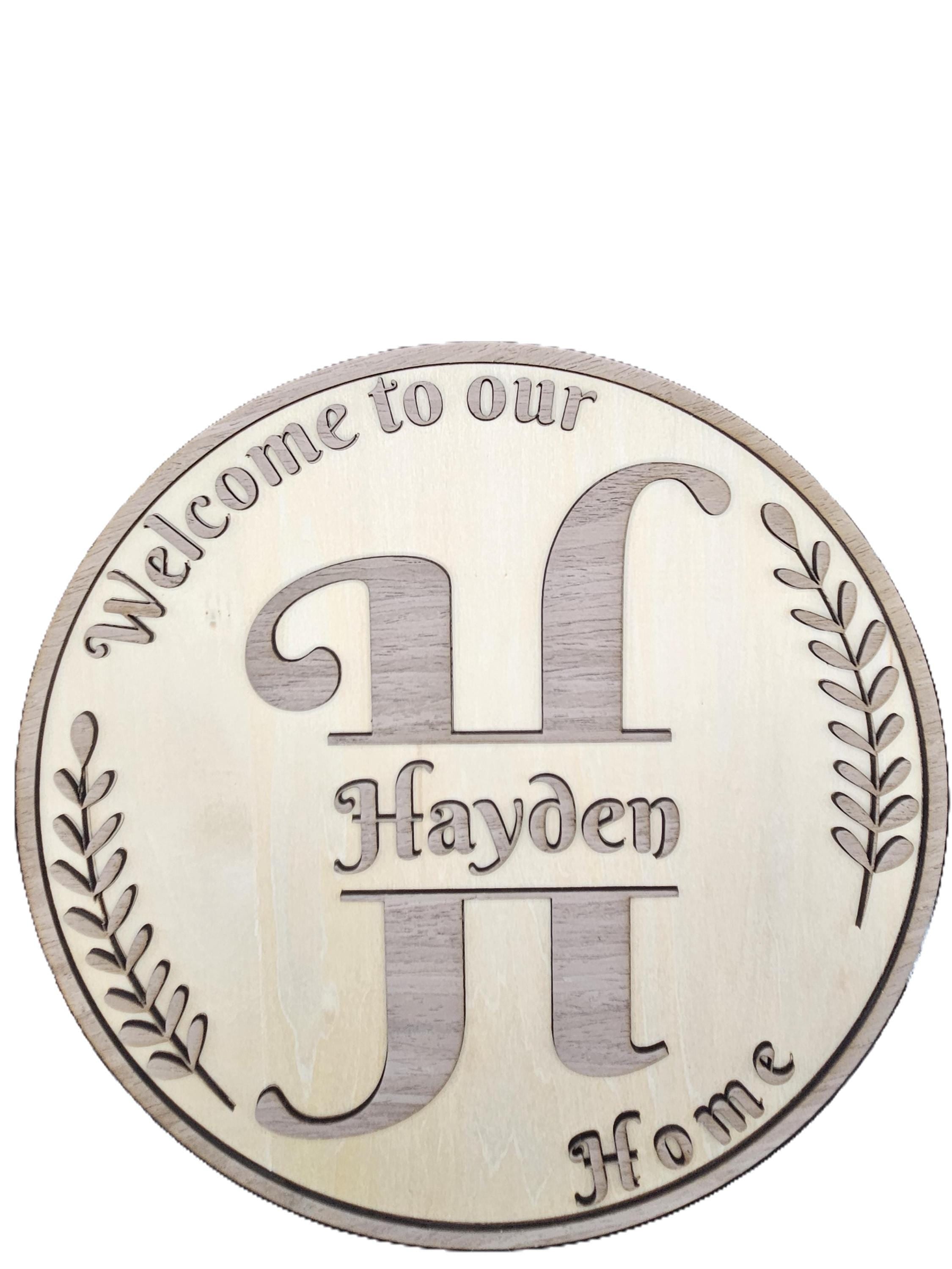 Custom Round Wooden Sign – Basswood Walnut Laser Engraved Wall Art