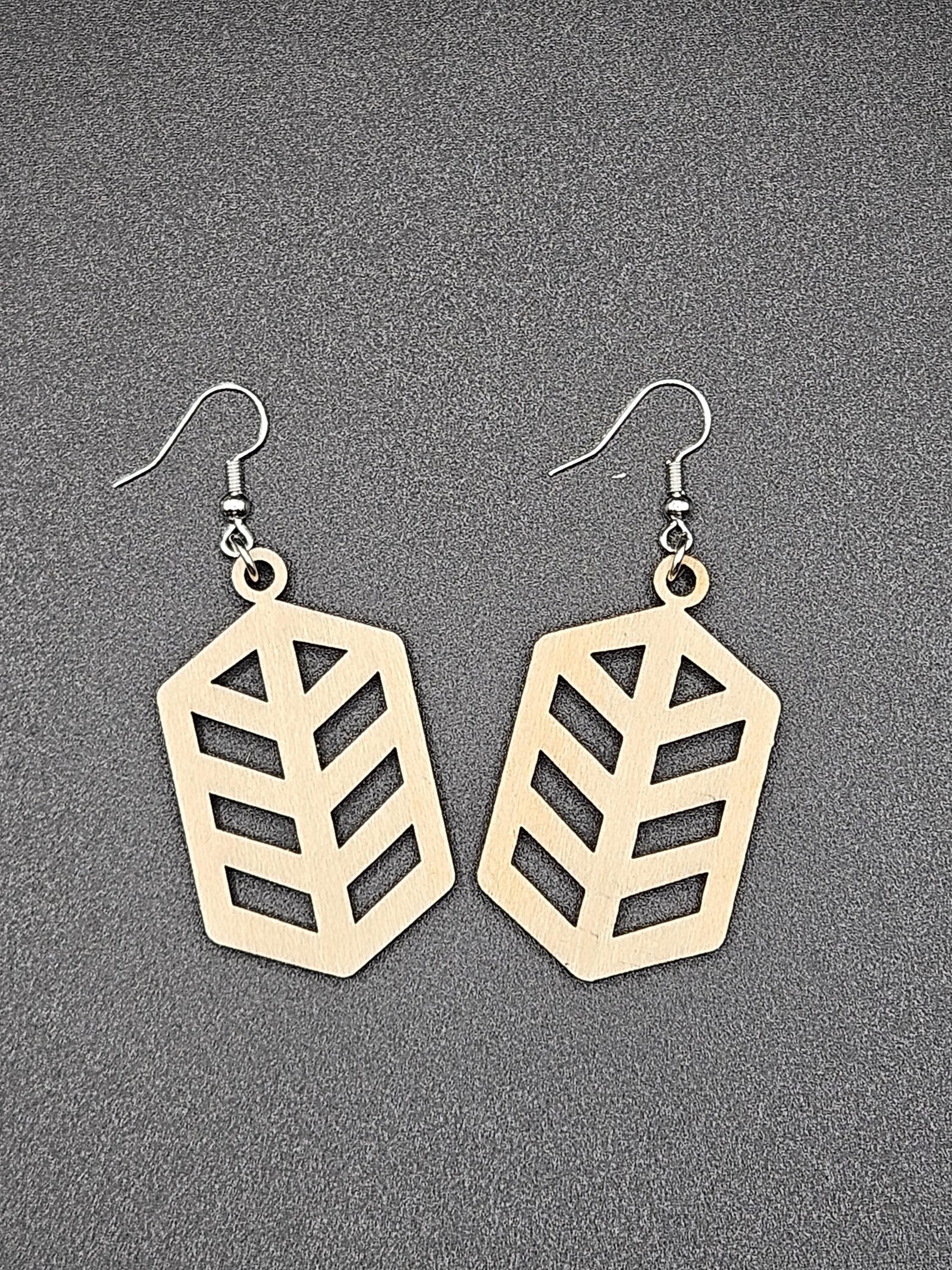 Custom Wooden Earrings Personalized Laser Cut Lightweight Handmade Jewelry Gift for Her