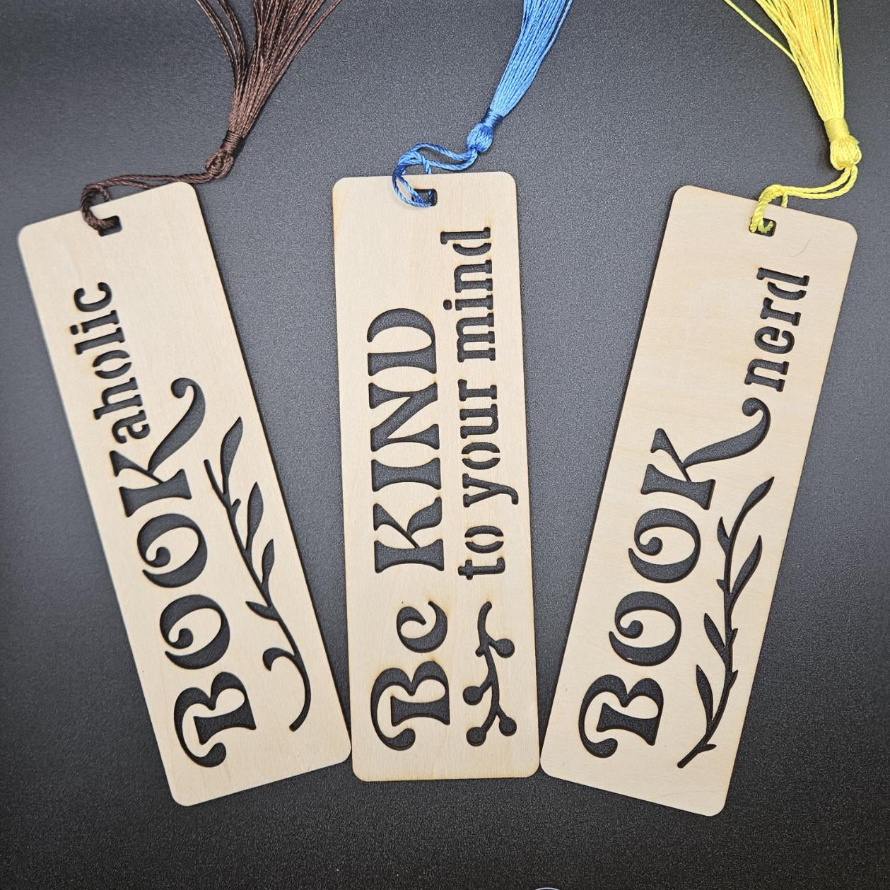 Laser Cut Wooden Bookmark - Engraved Book Lover Gift