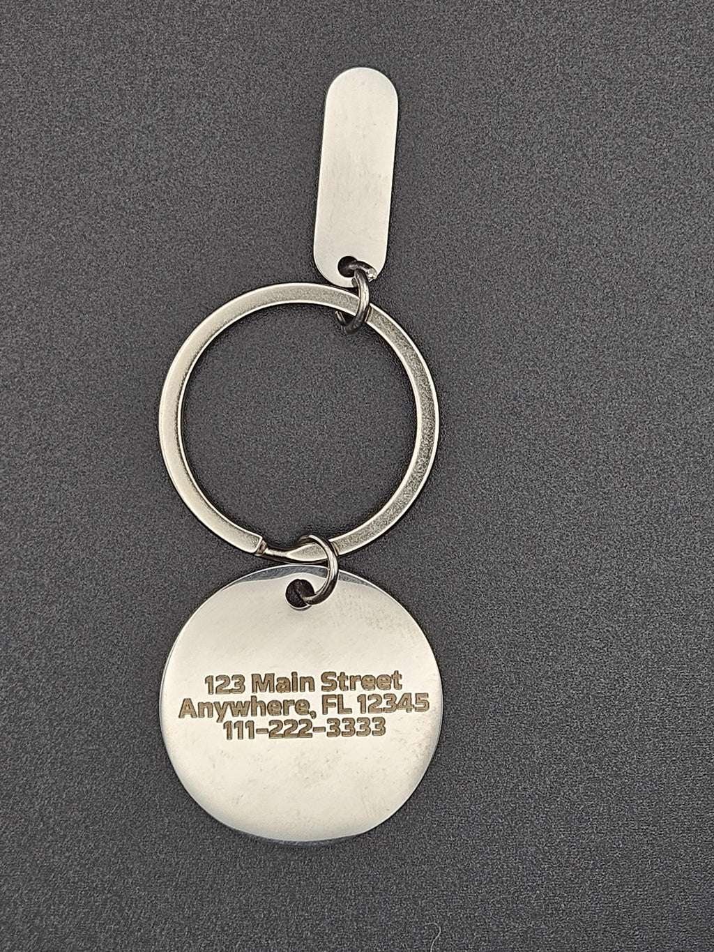 Custom Stainless Steel Pet ID Tag – Laser Engraved Name & Phone Number Collar Charm