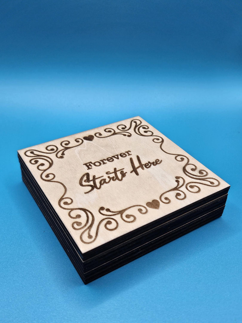 Personalized Wooden Wedding Ring Box • Laser Engraved Keepsake